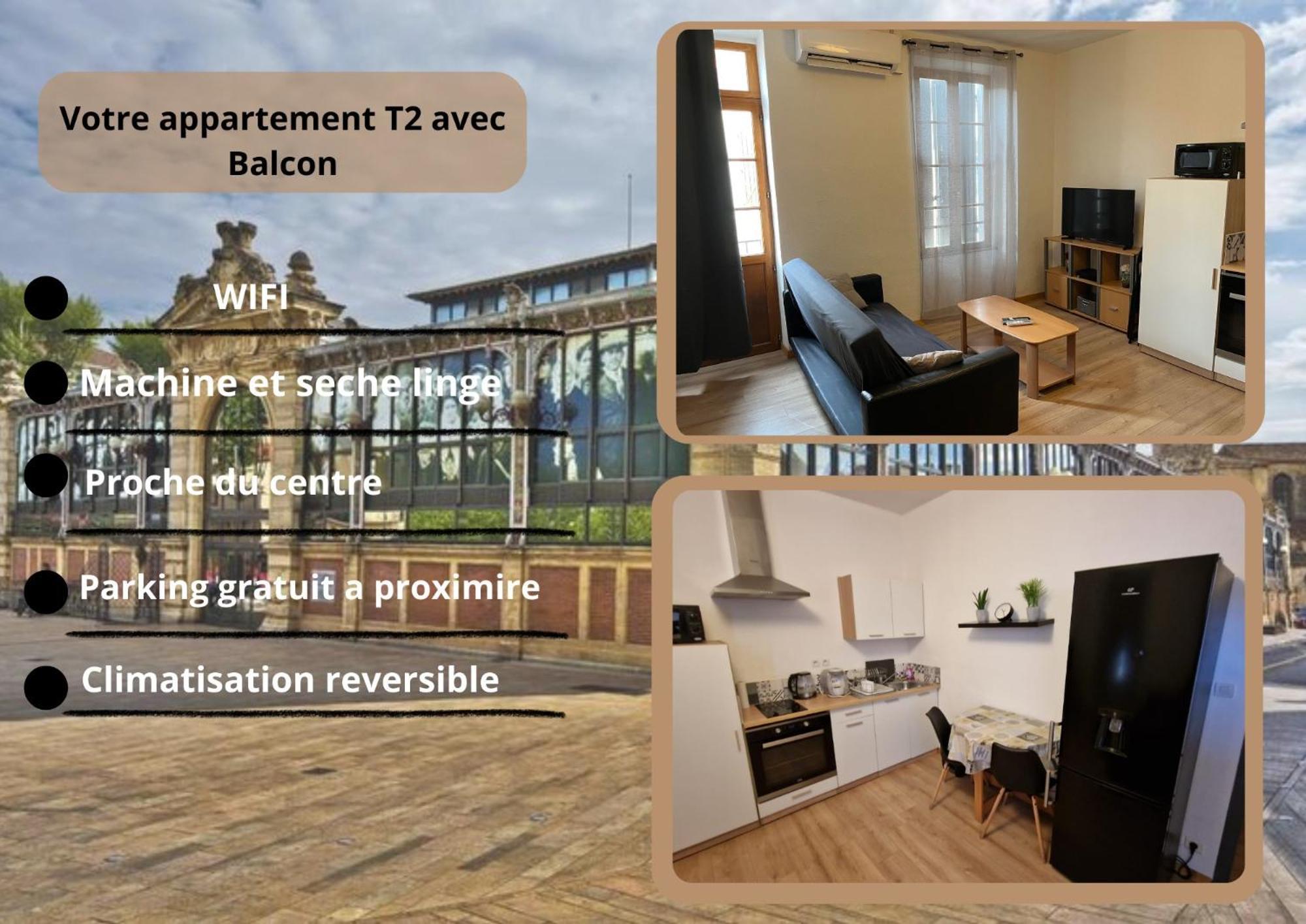 Appartement T2 Avec Balcon Proche Centre-Ville נרבון מראה חיצוני תמונה